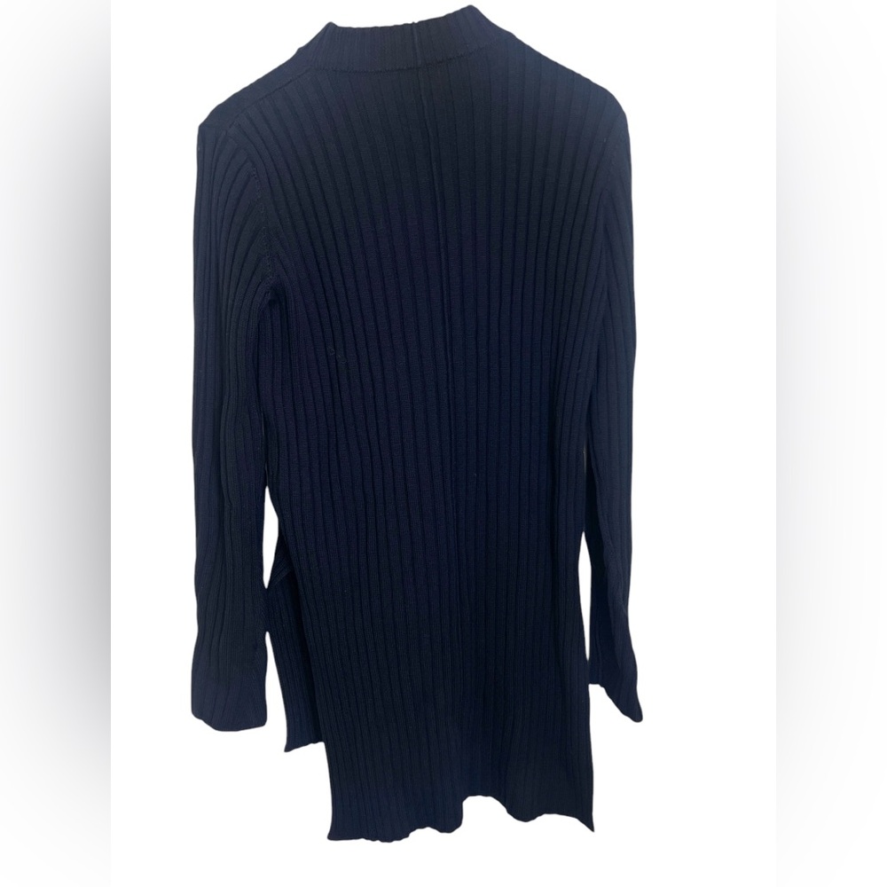 Celine navy rib high low sweater dress